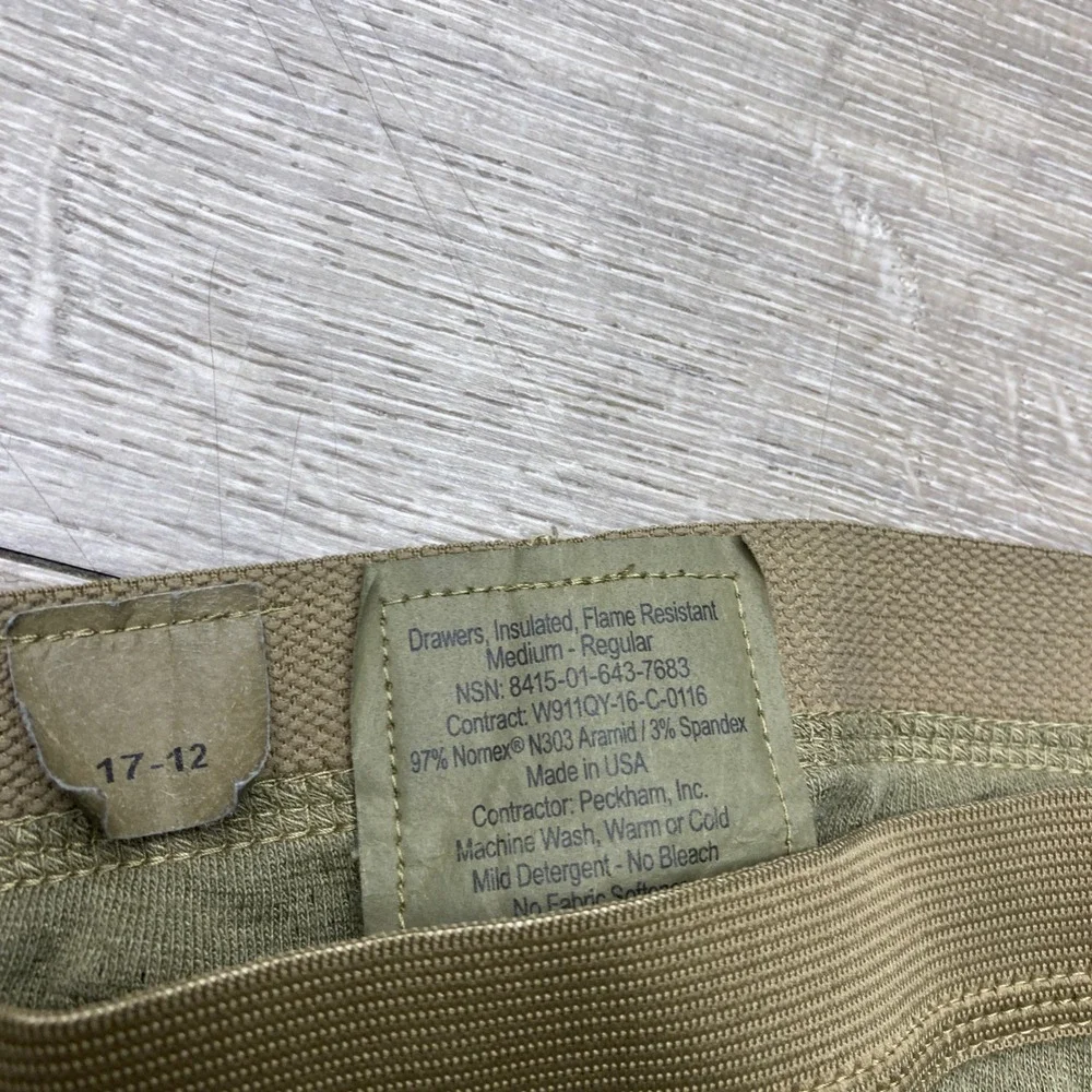 Peckham Drawers  Insulated Flame Resistant Med Regular‎ Mens Green Nomex Spandex